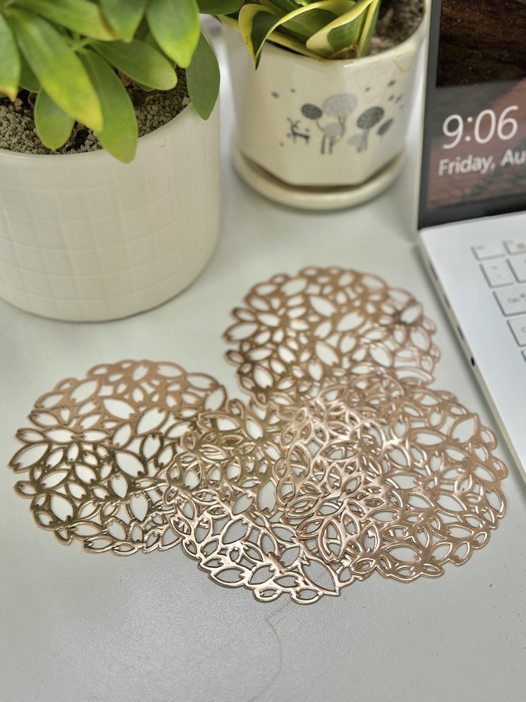 Set 4 Miếng Lót Cốc Hình Hoa Echo 10Cm