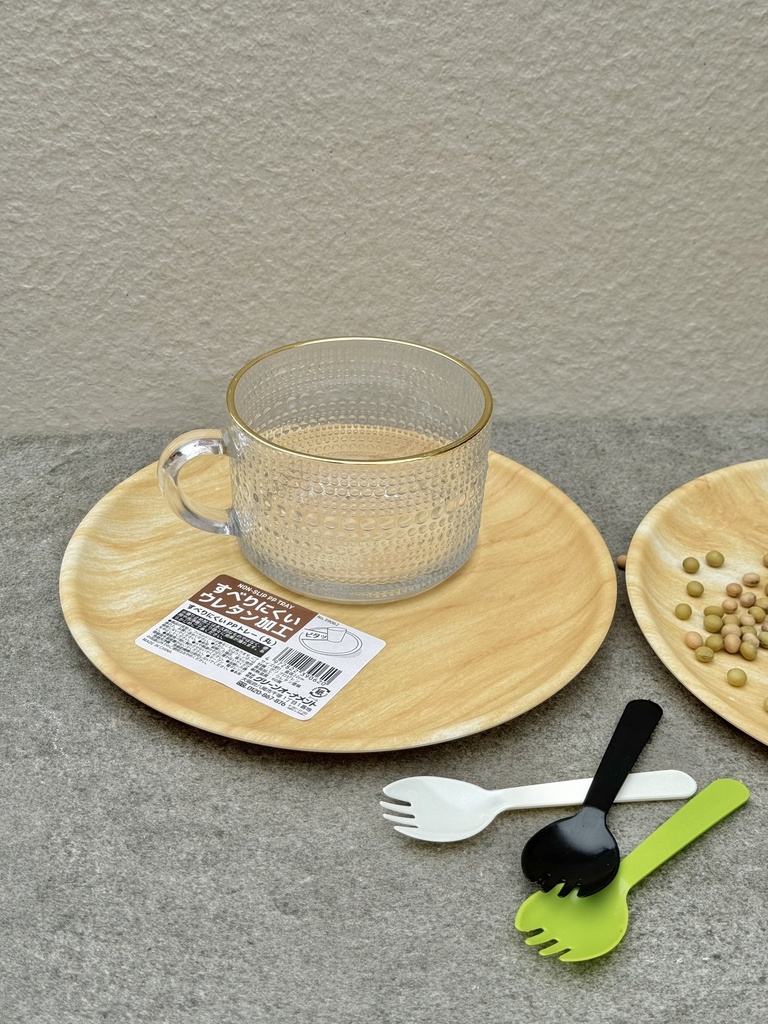 Khay Đựng Cốc Chén Bằng Nhựa Pp Vân Gỗ (Hình Tròn)