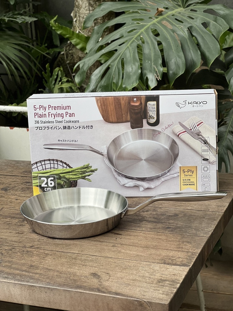 Chảo Inox 316 Liền Khối 5-Ply Premium Kaiyo 26Cm