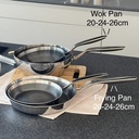 Chảo Inox Chống Dính Hoa Văn Nổi Tri-Ply Đáy Liền Sâu Lòng Kaiyo 26Cm