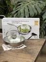 Chảo Inox 316 Liền Khối 5-Ply Premium Kaiyo 26Cm (Sâu Lòng, Vung Kính)