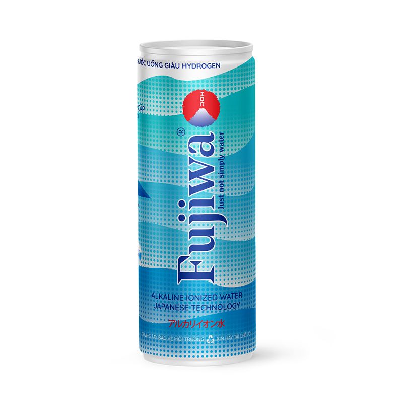 Nước Uống Giàu Hydrogen pH9+ Cao Cấp Fujiwa 330ml (24 Lon/thùng)