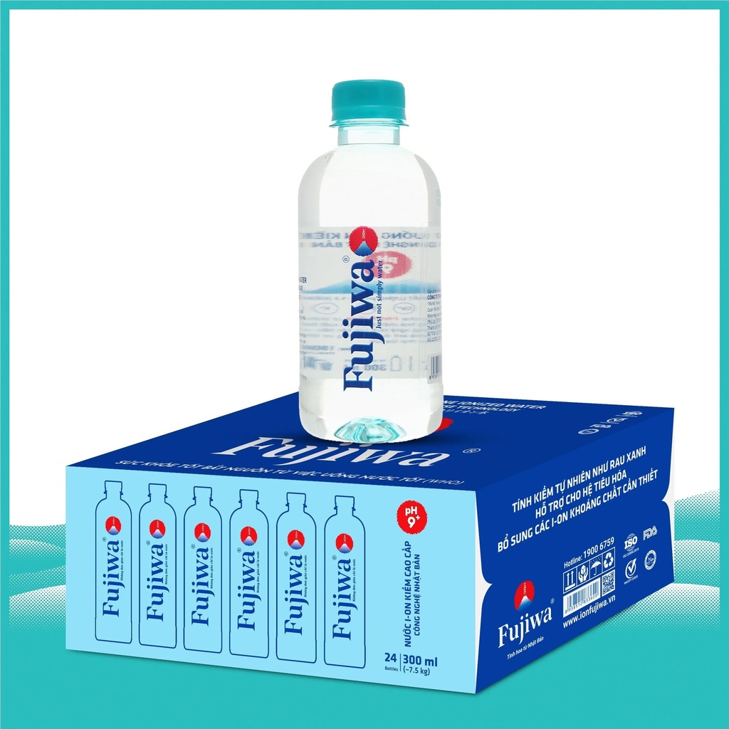 Nước Uống I-ON Kiềm pH9+ Fujiwa 300ml (24C/thùng)