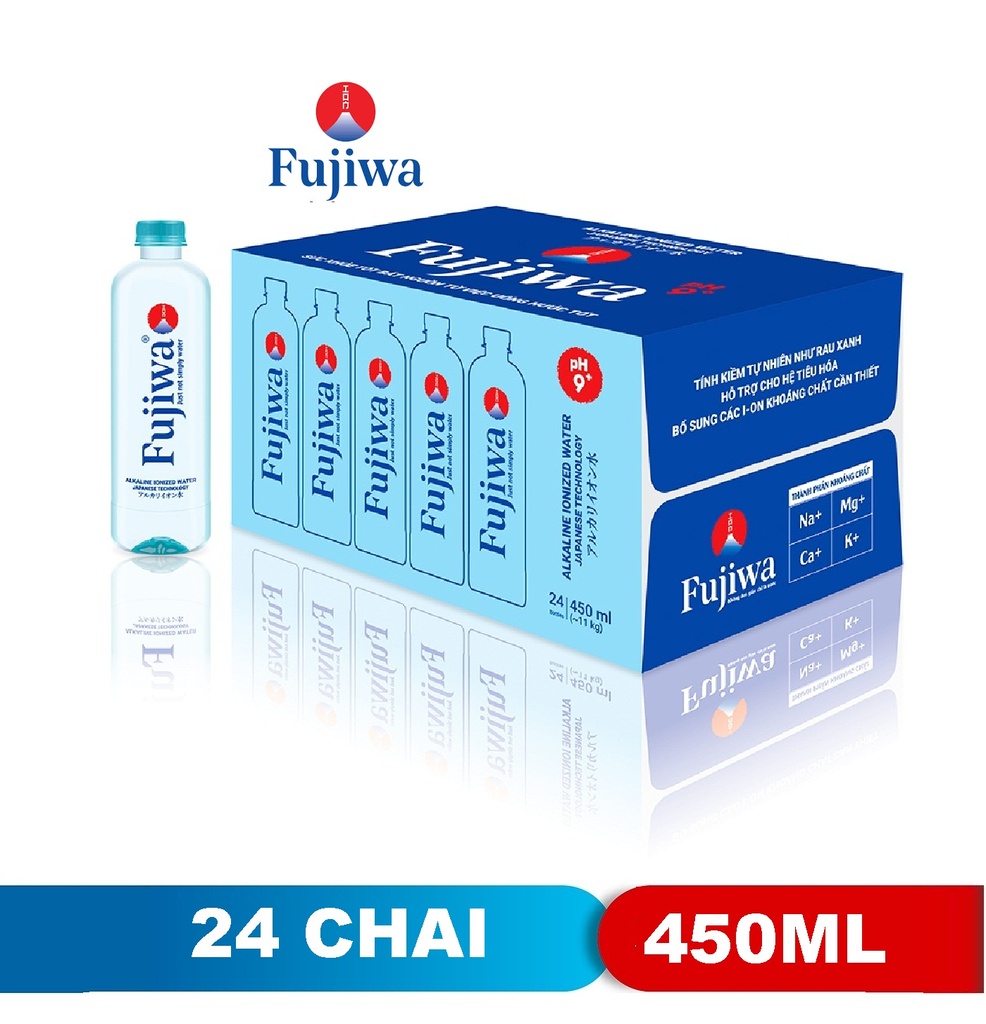 Nước Uống I-ON Kiềm pH9+ Fujiwa 450ml (24C/thùng)