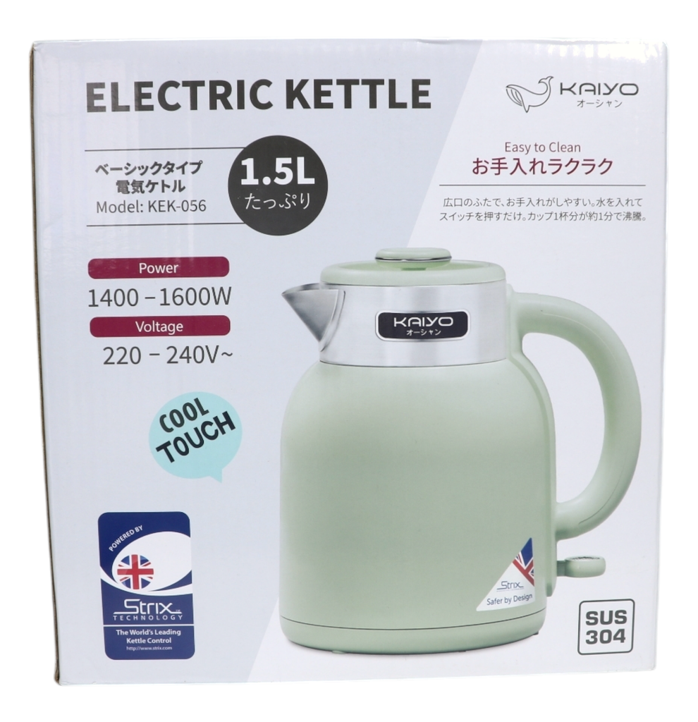 Ấm Siêu Tốc 2 Lớp Cool Touch 1,5L Kaiyo (Xanh Mint)