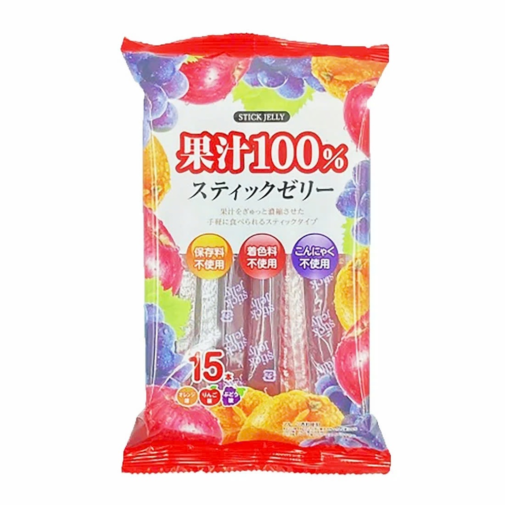 Thạch Que 100% Nước Ép Trái Cây (15 Que - 245g/gói)