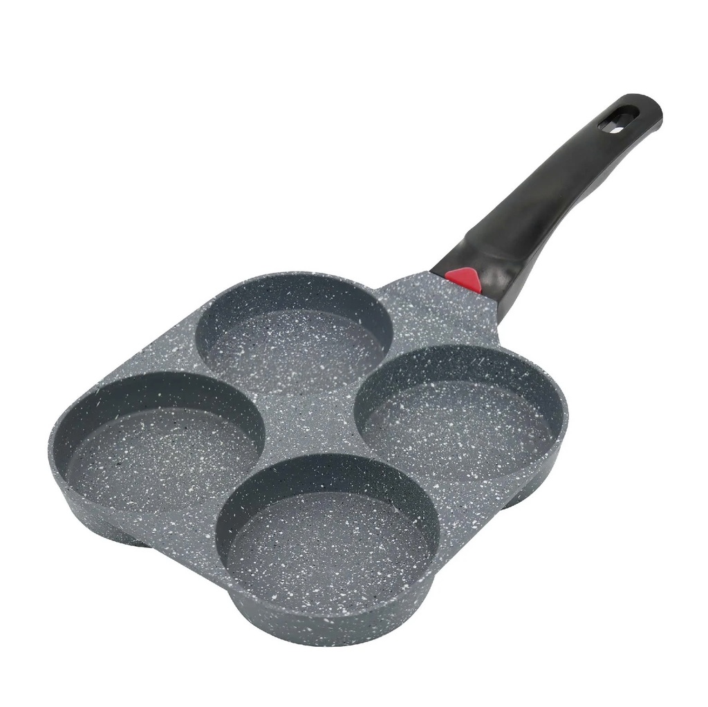 Chảo Chống Dính 4 Ngăn Vân Đá Cao Cấp Quatro Pan (Dùng Được Bếp Từ)