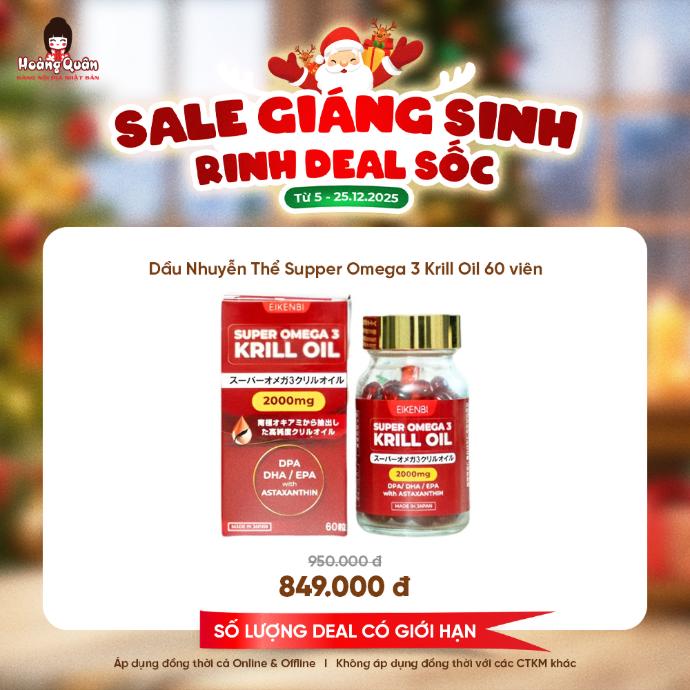 Dầu Nhuyễn Thể Supper Omega 3 Krill Oil 60 viên