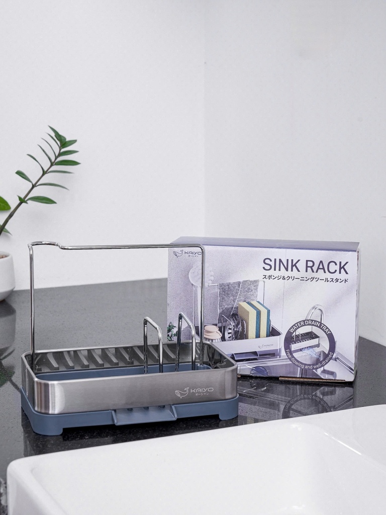 Giá Inox Đựng Đồ Rửa Chén Có Khay Hứng, Thoát Nước Kaiyo