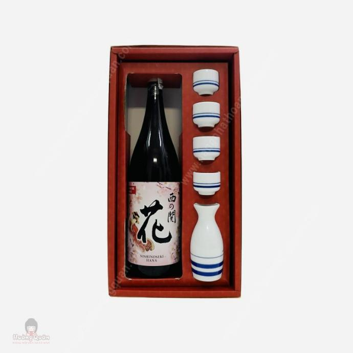 Hộp Đựng Rượu Sake 1.8L (Bình + Ly + Túi Giấy) Mẫu Mới