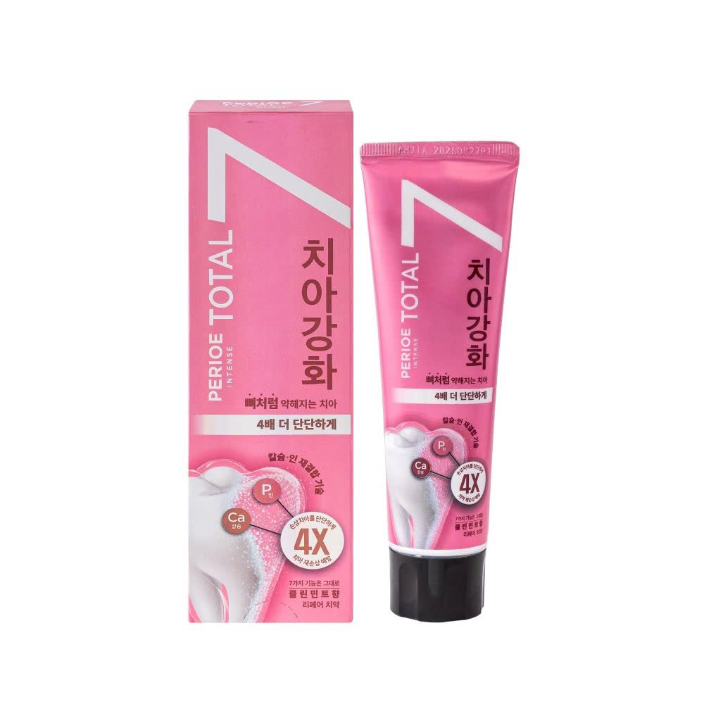 Kem Đánh Răng Perioe Total 7 Intense Cleanmint Repair Toothpaste 120g (Màu Hồng)