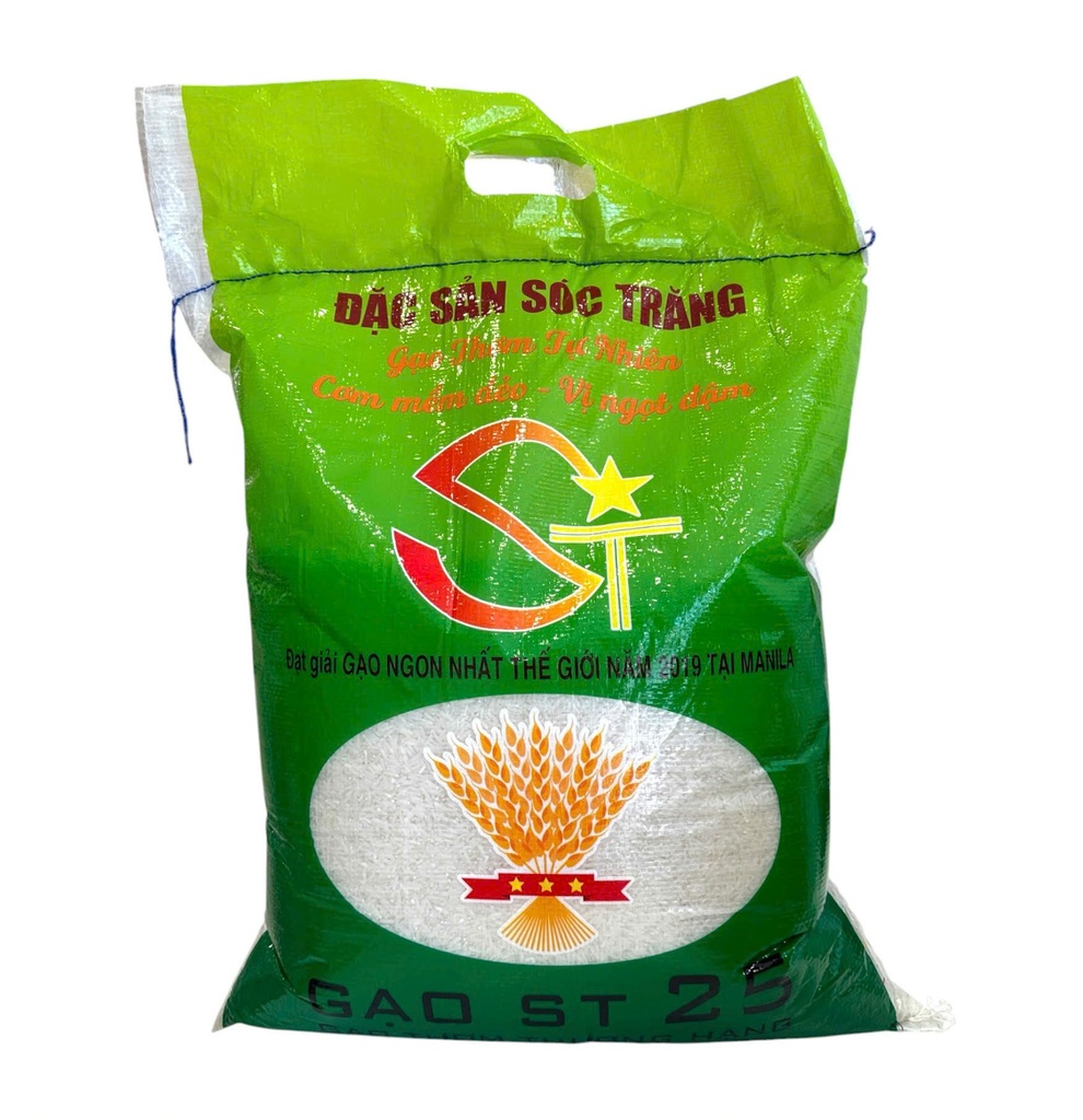 Gạo ST25 Sóc Trăng 10Kg (Thơm, Dẻo, Đậm Vị)