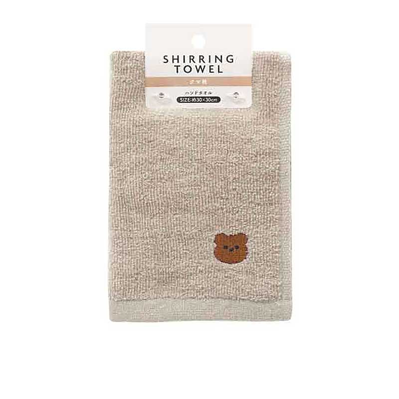 Khăn Mặt Cotton Mềm Mịn Gấu Nâu (30X30Cm)