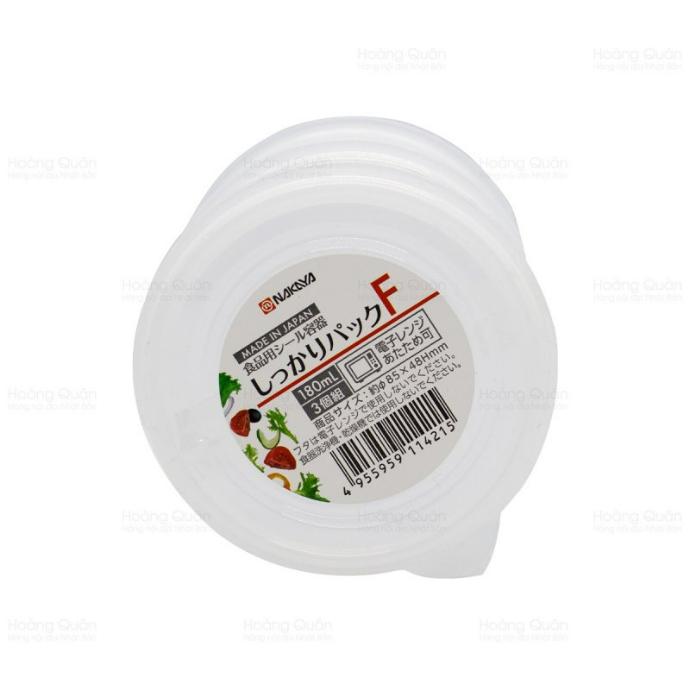 Hộp Nhựa Vuông Kháng Khuẩn Nakaya 180ml (Set 3 Cái)