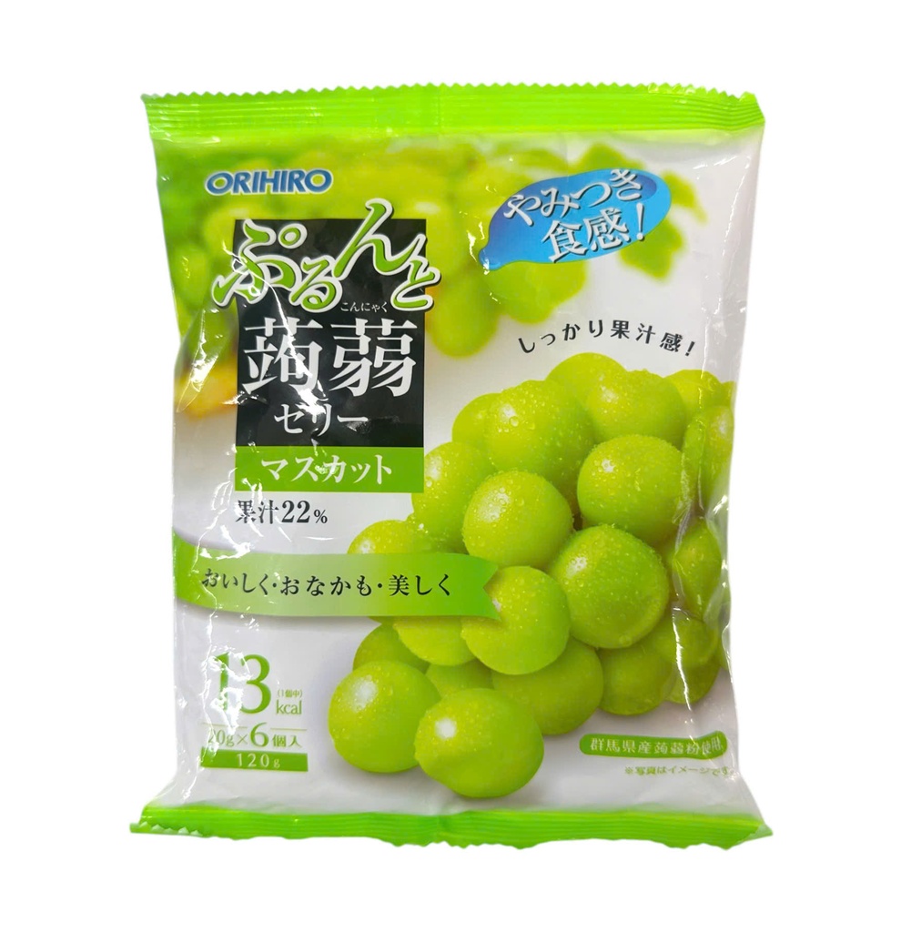 Thạch Rau Câu Orihiro Nho Xanh 6 Cái