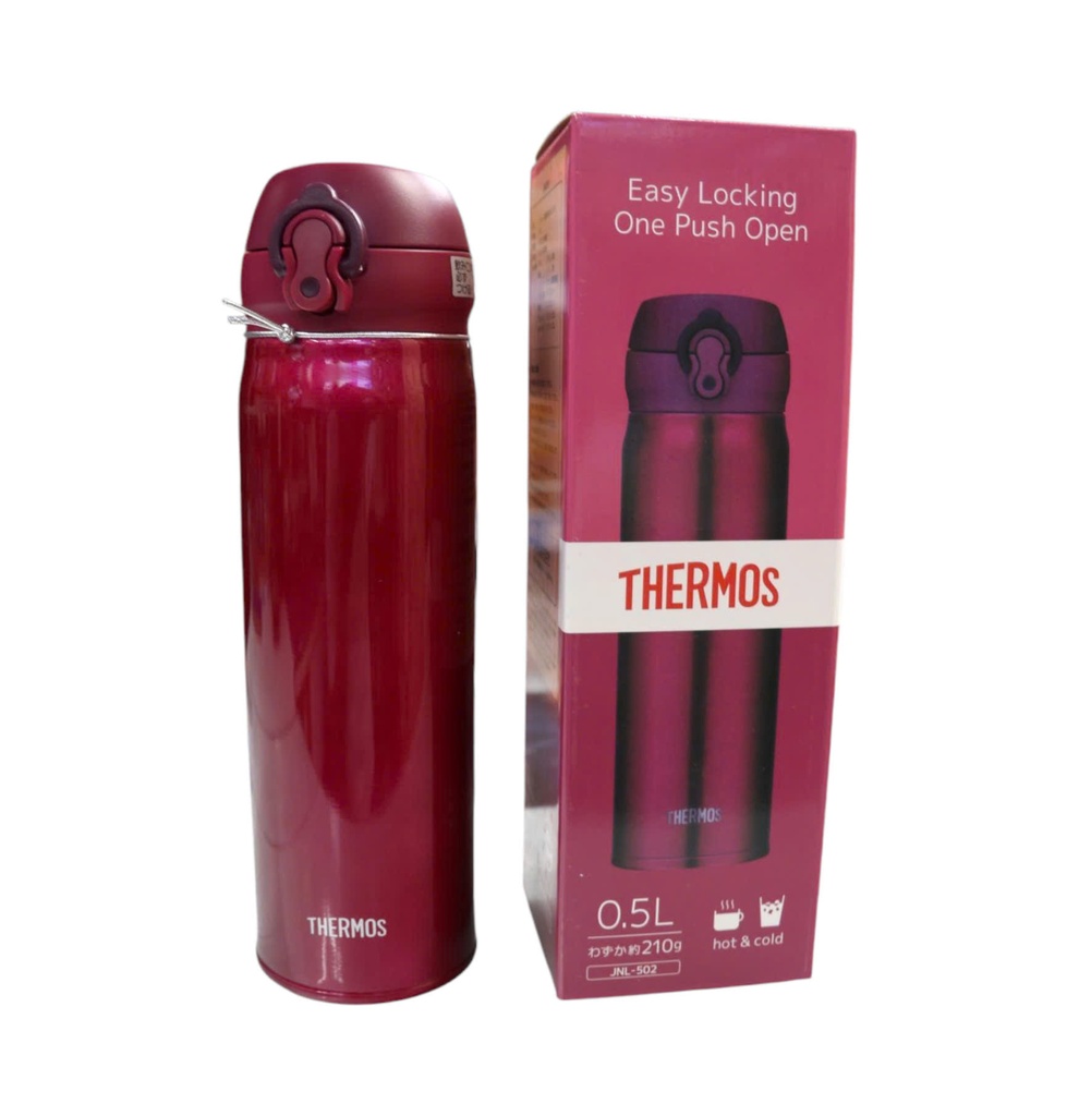 Bình Giữ Nhiệt Thermos 0.5L (Nóng&Lạnh) Màu Đỏ Dâu
