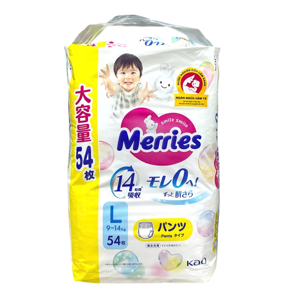 Tã Quần Merries Jumbo L54 (9-14kg) NEW