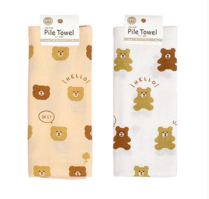 Khăn Mặt Cotton 2 Lớp Mẫu Gấu (28X70Cm)