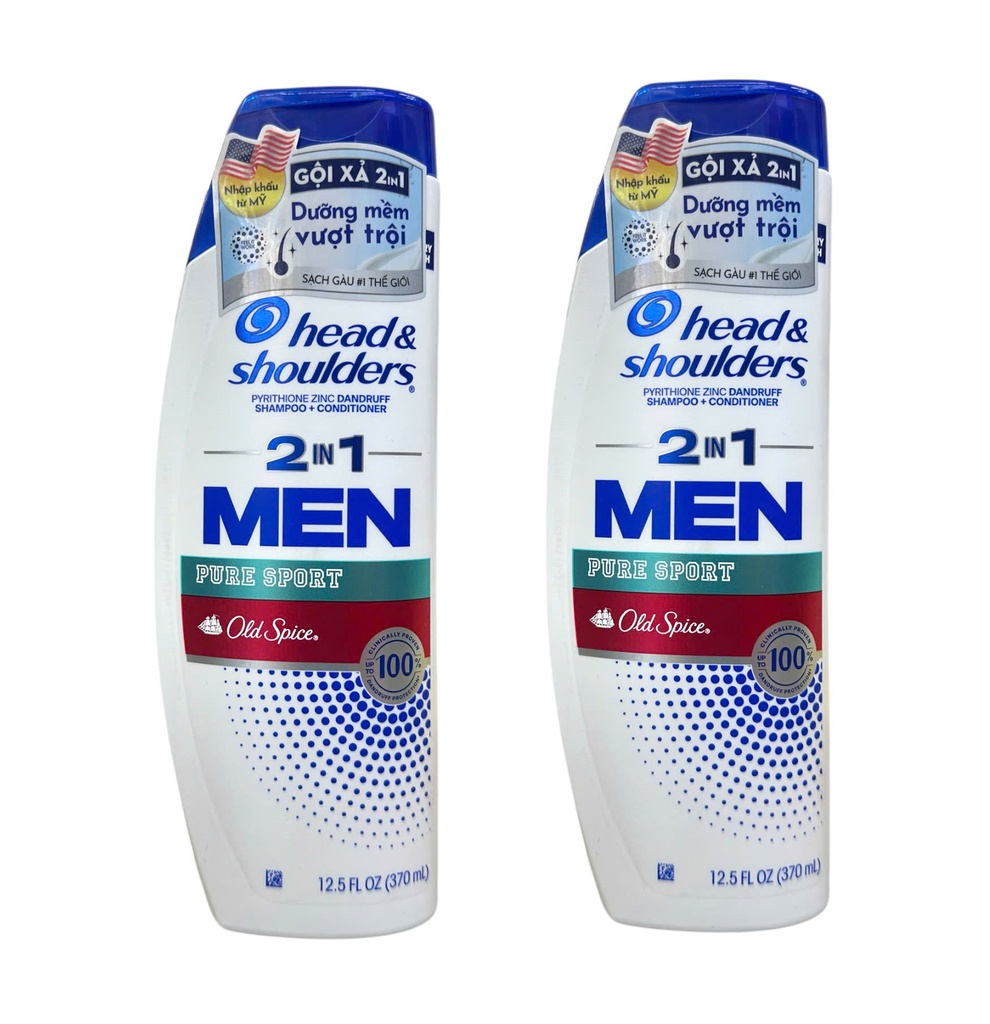 Dầu Gội Xả 2in1 H&S Men Old Spice Pure Sport  For Men 370ml - USA