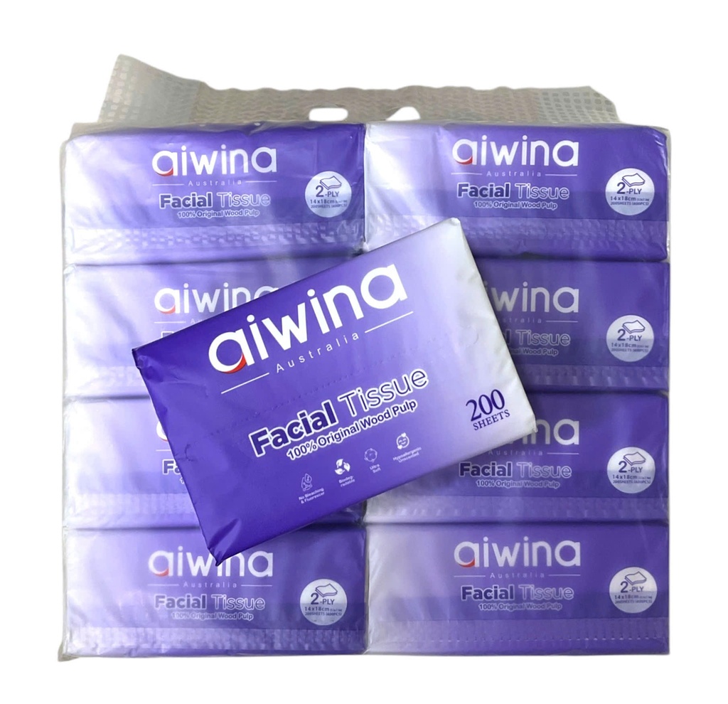 Set 8 Gói Khăn Giấy Lau Mặt Aiwina 200 Tờ