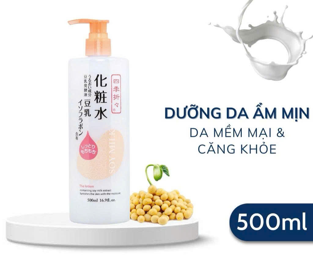 Lotion Dưỡng Ẩm Chiết Xuất Đậu Nành Kumano Shikioriori Soy Milk Moisturizing Lotion 500ml