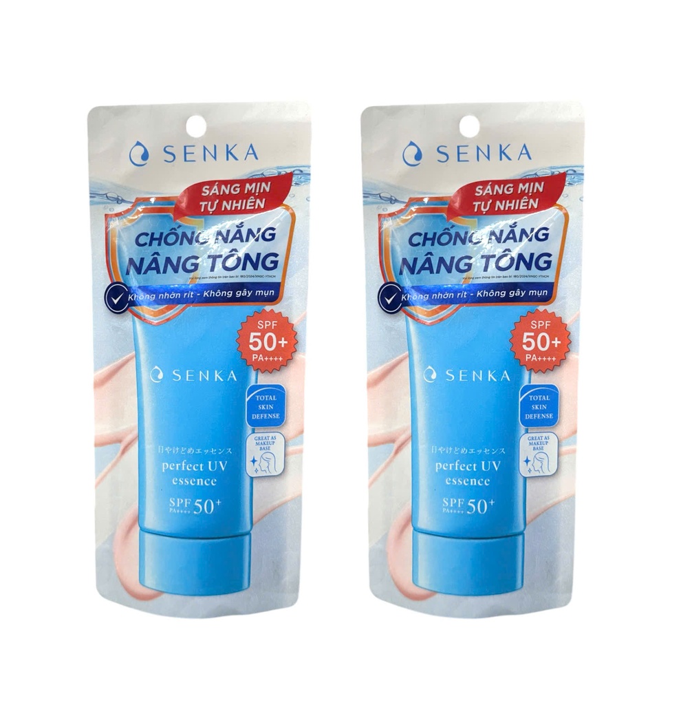 Tinh Chất Chống Nắng Senka Nâng Tông Sáng Mượt Da Dầu Perfect UV Essence SPF50+ PA++++ 50g