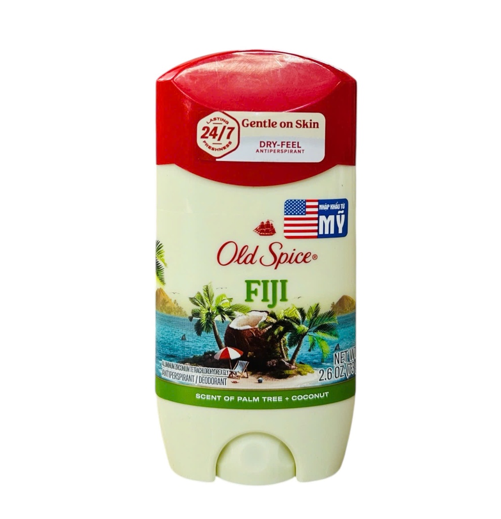 Sáp Khử Mùi Old Spice Giảm Tiết Mồ Hôi Hương Fiji 73g (Nắp Đỏ)