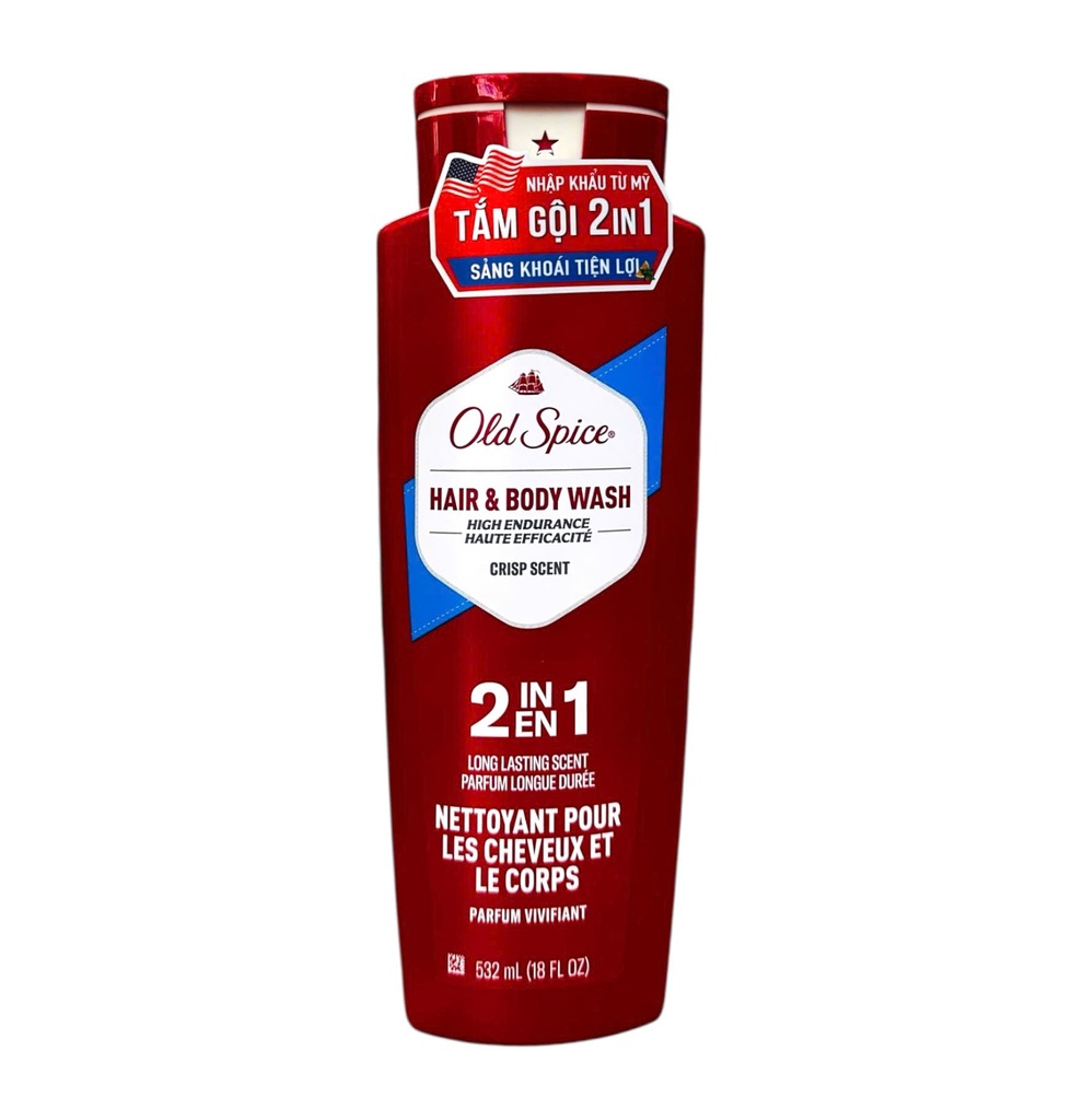 Gel Tắm Gội Old Spice 2in1 Sảng Khoái & Tiện Lợi 532ml