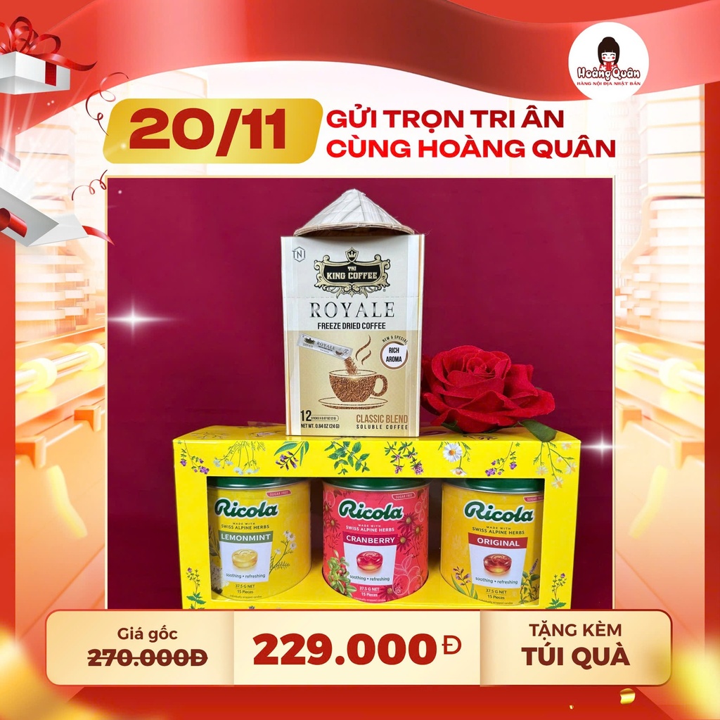 Combo 2 - Ricola + King Coffee Đen