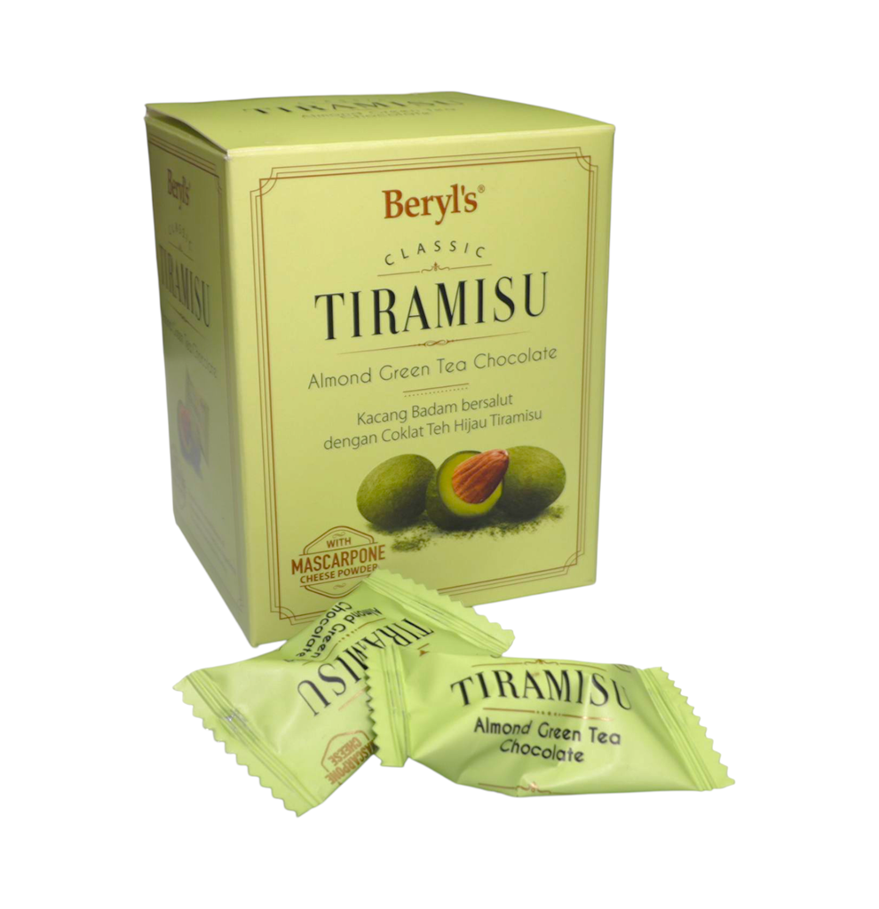 Kẹo Beryl’s Tiramisu Almond Green Tea Chocolate 100g HG Xanh