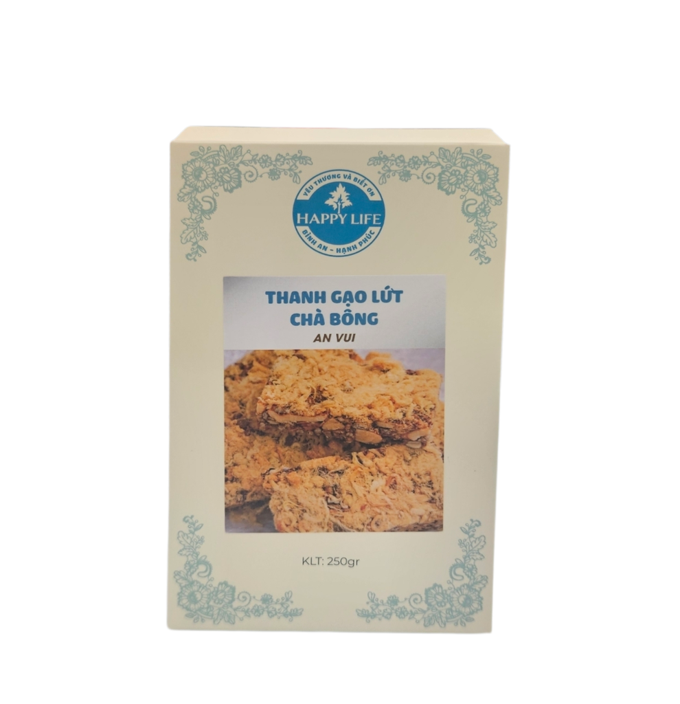 Thanh Gạo Lứt Chà Bông Happy Life 250gr