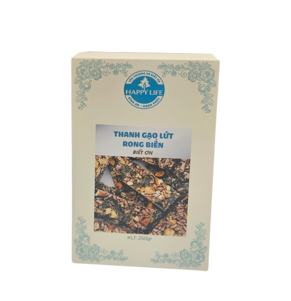 Thanh Gạo Lứt Rong Biển Happy Life 250gr