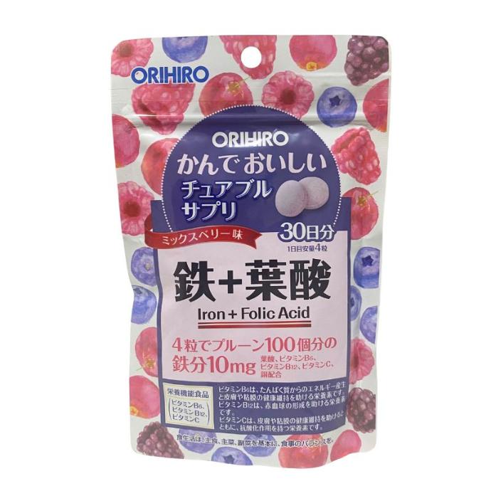 Viên Bổ Sung Sắt Và Folic Acid Orihiro Túi 120v