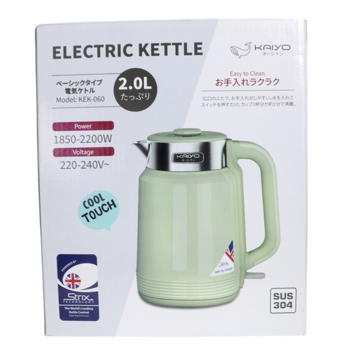 [KA603] Ấm Siêu Tốc 2 Lớp Cool Touch 2L Kaiyo (Xanh Mint)