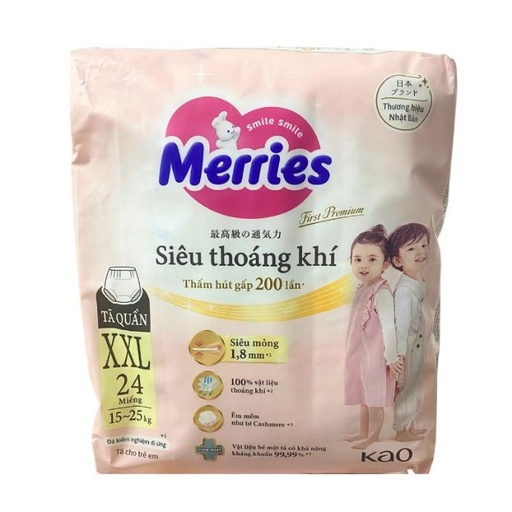 [TQ551] Tã Quần Merries Jumbo XXL24 (15-25kg) NEW