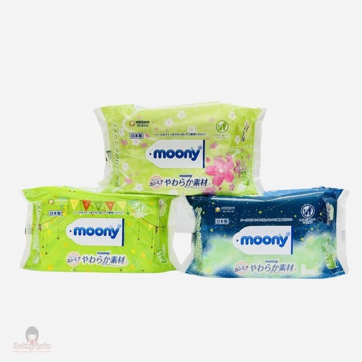 [KG20] Khăn Ướt Moony 80 Tờ Màu Xanh