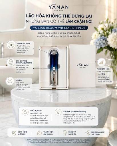 [YA630] Máy Massage Mặt Yaman Bloom WR S12PLUS-YL