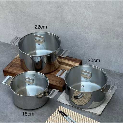 [KA376] Nồi Đúc Inox 3 Lớp Đáy Liền Try-Ply Kaiyo 20cm