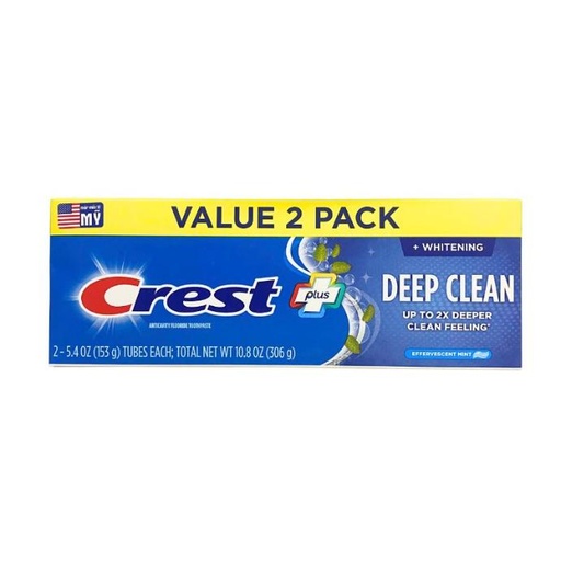 [CR312] Combo 2 Kem Đánh Răng Trắng Sạch Sâu Crest Complete Whitening + Deep Clean 306g