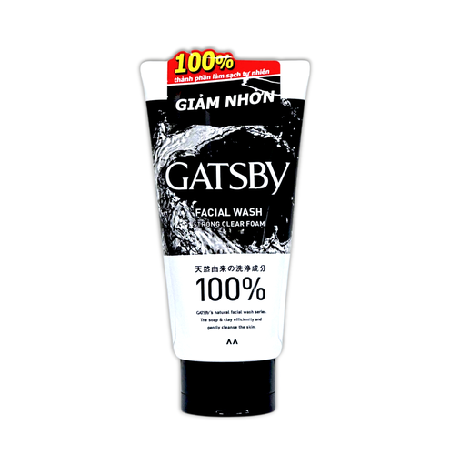 [SD048] Sữa Rửa Mặt Than Hoạt Tính Gatsby Facial Wash Strong Clear Foam 130G